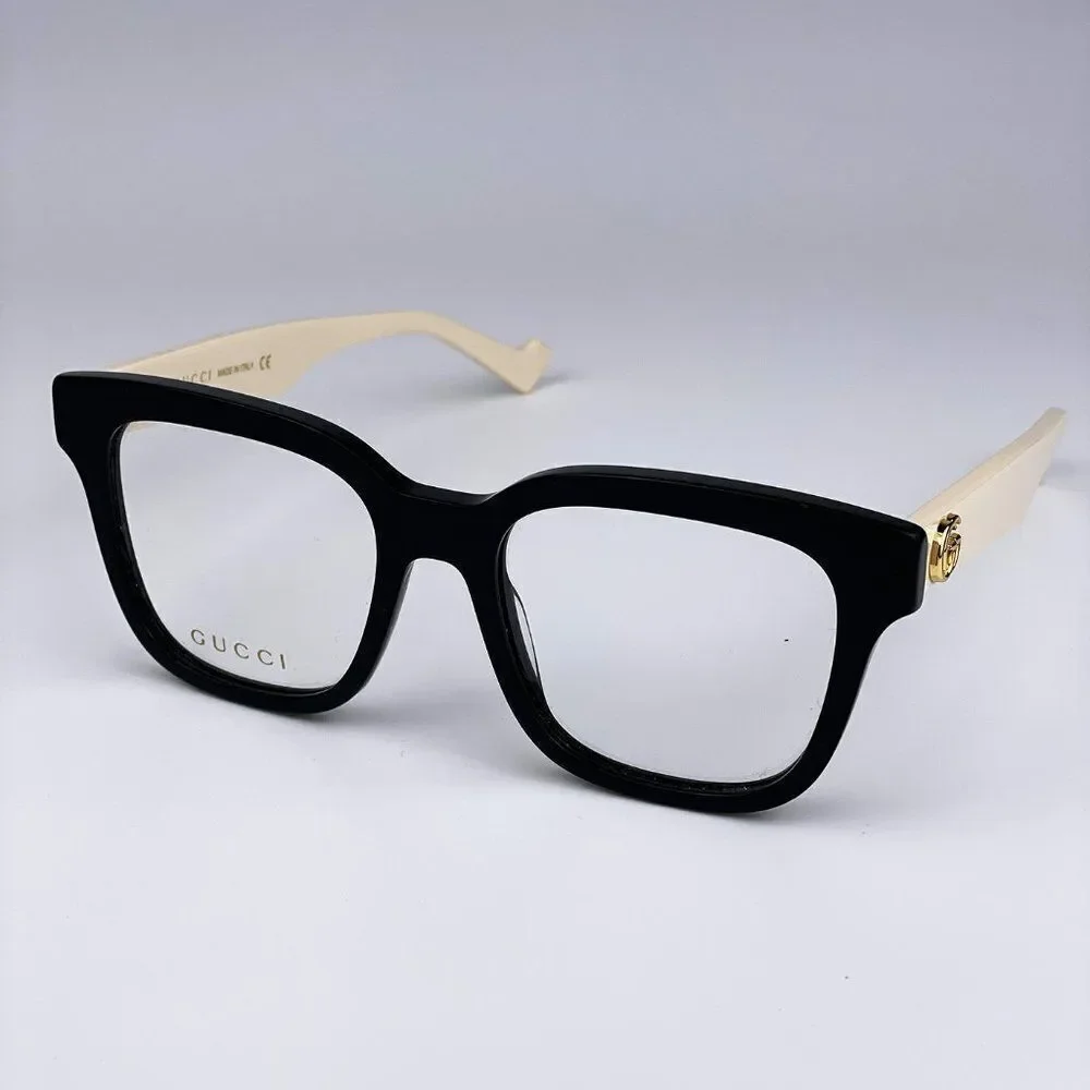 NEW Gucci GG0958O 005 Black White Square Unisex Eyeglasses